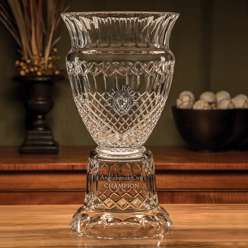 LVH Honors Pedestal Trophy - Small Dimensions:  13\ Height x 7 1/2\ Width
Lead crystal
Hand cut and polished

Etch a logo and up to 3 lines in one location

Attention California residents. Proposition 65 WARNING: Consuming foods or beverages that have been kept or served in leaded crystal products or handling products made of leaded crystal will exposure you to lead–a chemical known to the State of California to cause birth defects or other reproductive harm.
